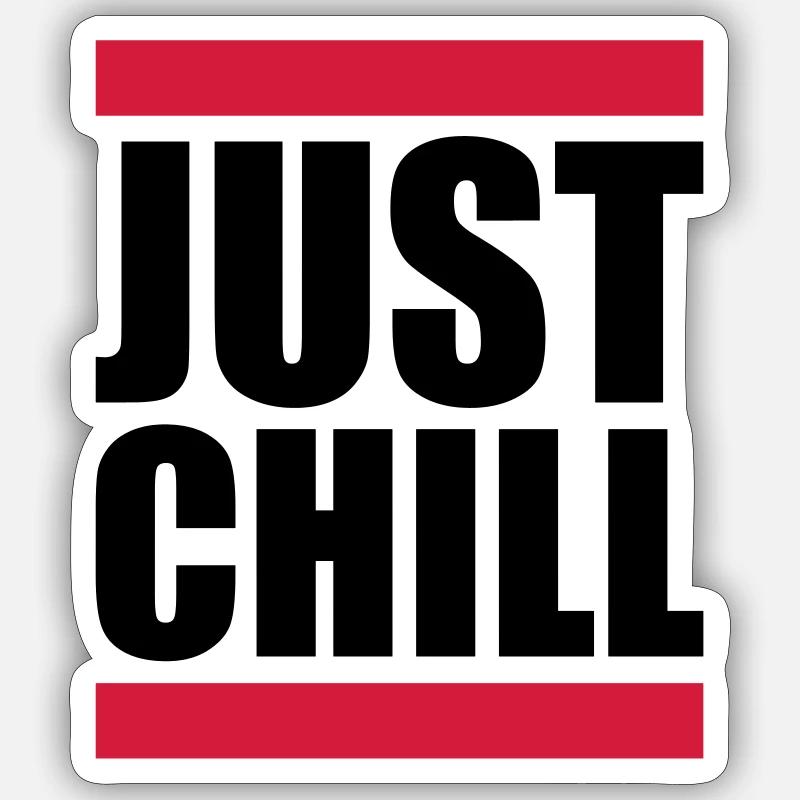 Bar Just Chill Relax - Sticker taille S (10 x 10 cm) - blanc mat