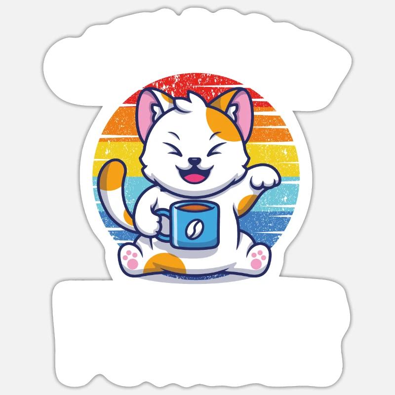 Cats make everything possible - Sticker size S (10 x 10 cm) - white matte