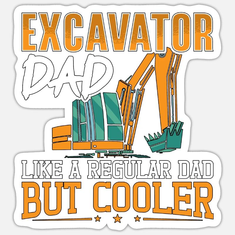 Baggern Bagger Bauarbeiter Baggerfahrer Geschenk Sticker Größe S (10 x 10 cm)