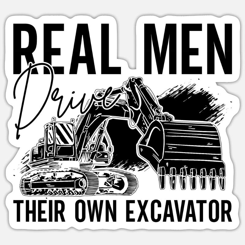 Bagger Bauarbeiter Bau Baggerfahrer Geschenkidee Sticker Größe S (10 x 10 cm)