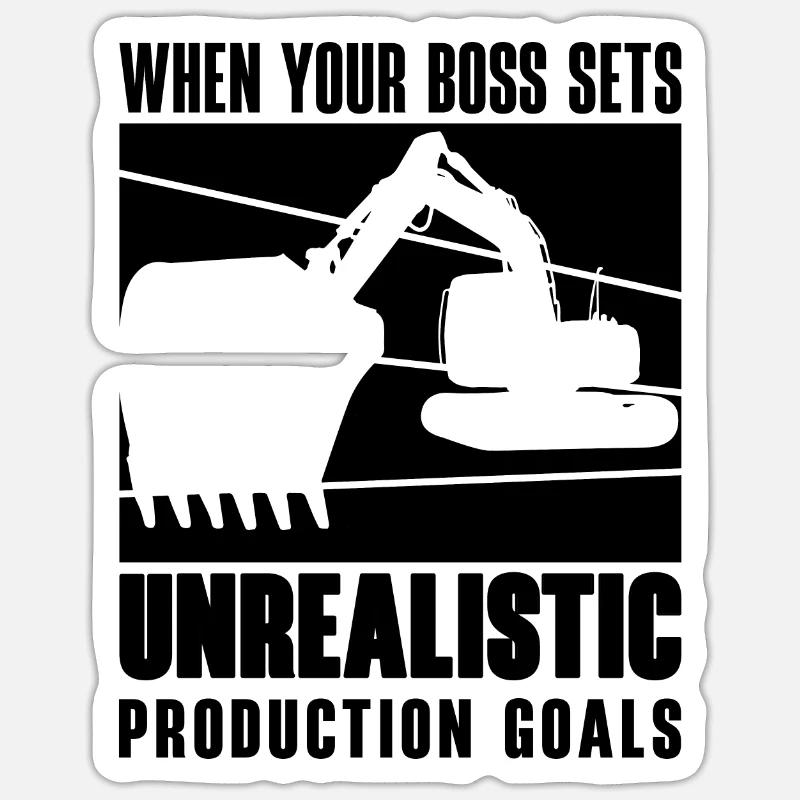 Baggerfahrer Bagger Baggern Arbeiter Geschenkidee Sticker Größe S (10 x 10 cm)