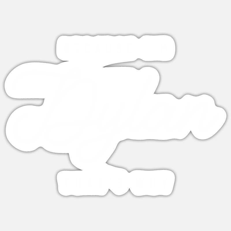 Weil ich Dylan bin, deshalb personalisierter Name Sticker Größe S (10 x 10 cm)