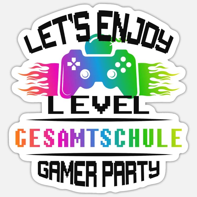 Level GESAMTSCHULE keep calm and game on Sticker Größe S (10 x 10 cm)