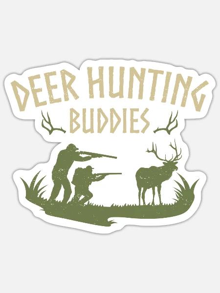 Buck Deer Hunting Hunter Deer - Sticker Größe S (10 x 10 cm) - Mattweiß