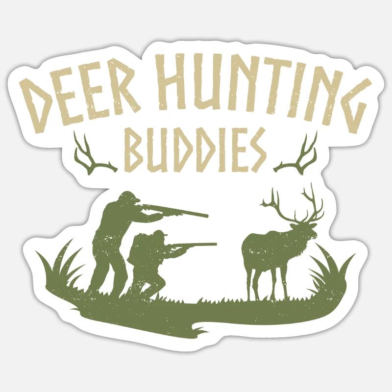 Buck Deer Hunting Hunter Deer - Sticker size S (10 x 10 cm) - white matte