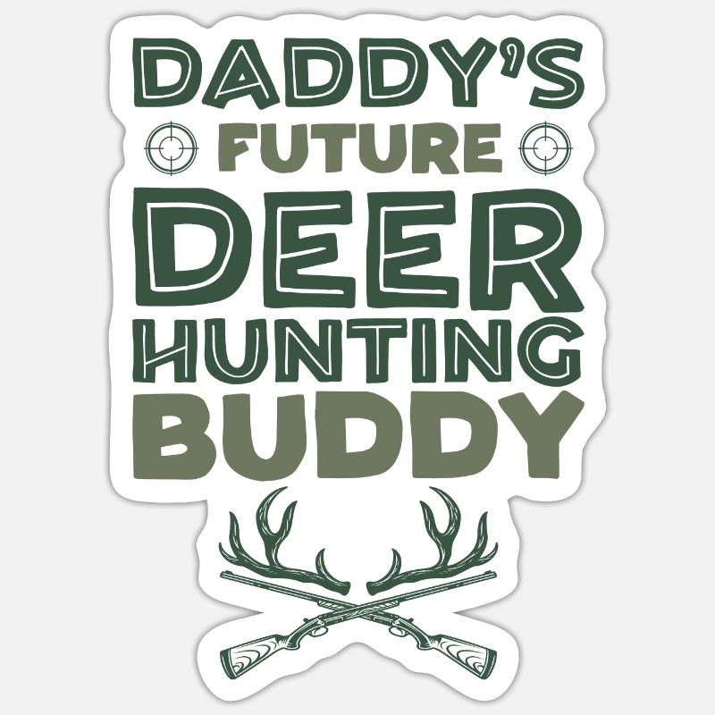 Buck Deer Hunting Hunter Kid - Sticker Größe S (10 x 10 cm) - Mattweiß