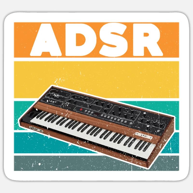 Adsr synthesizer - Sticker size S (10 x 10 cm) - white matte