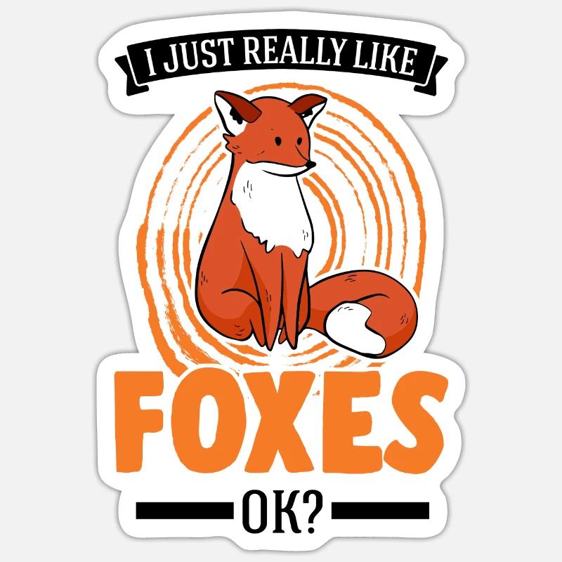 J’aime beaucoup Foxes Rotfuchs Fuchs - Sticker taille S (10 x 10 cm) - blanc mat