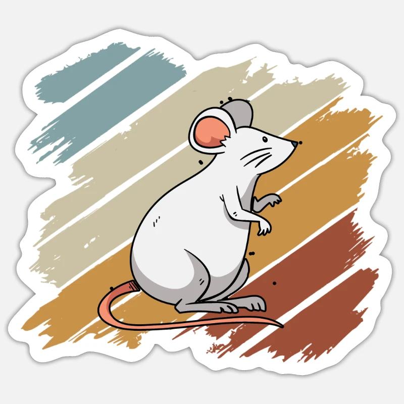 Mouse - Sticker size S (10 x 10 cm) - white matte