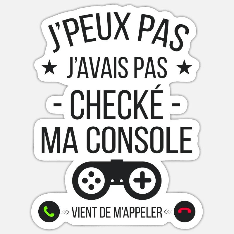 je peux pas j'avais checké ma console - Sticker taille S (10 x 10 cm) - blanc mat