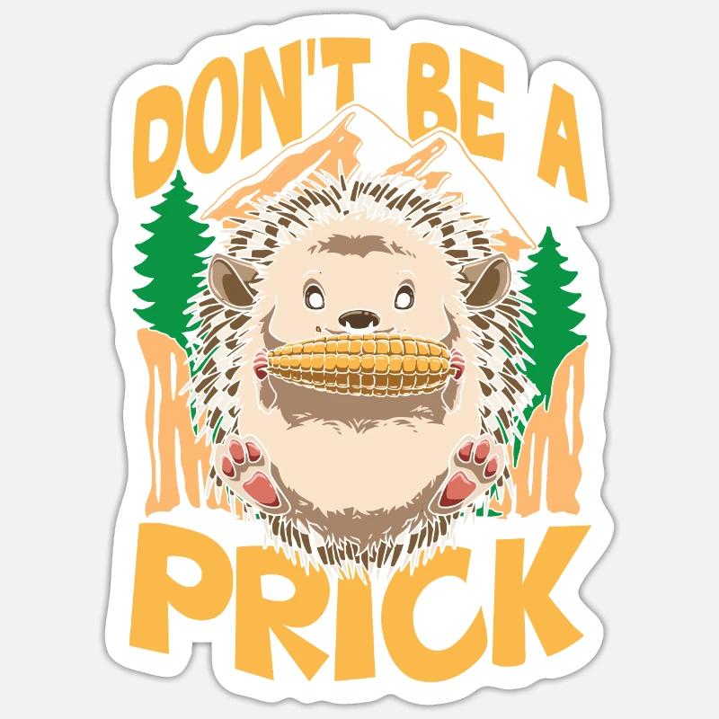 Igel knabbert Mais Maiskolben - Sticker Größe S (10 x 10 cm) - Mattweiß