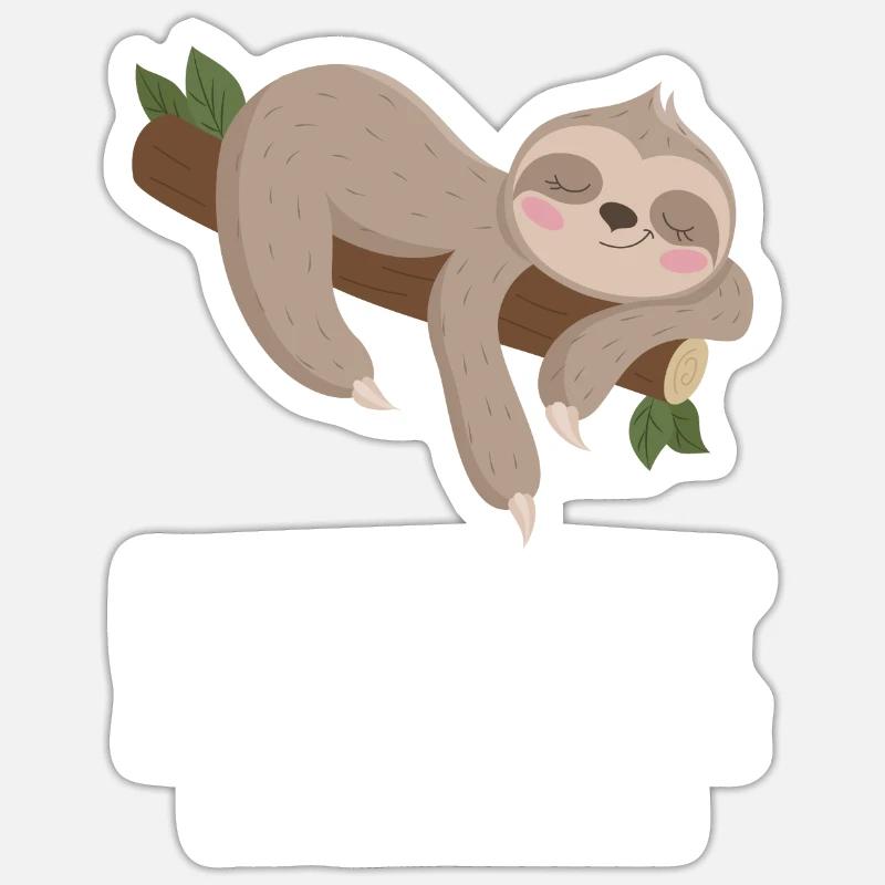 Faultier Sarkasmus Sarkastisch Geschenk - Sticker Größe S (10 x 10 cm) - Mattweiß