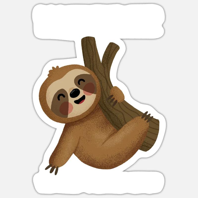 Faultier Sarkasmus Sarkastischer Spruch Geschenk - Sticker Größe S (10 x 10 cm) - Mattweiß