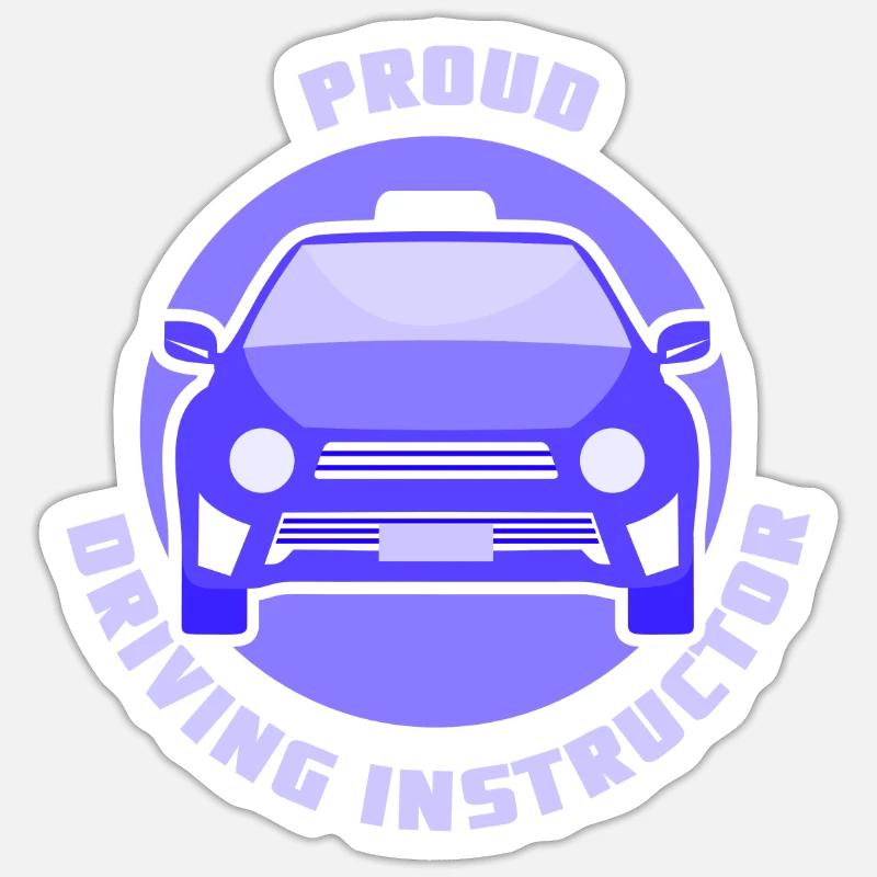 Fier moniteur de conduite Profession École de conduite Cours de conduite - Sticker taille S (10 x 10 cm) - blanc mat