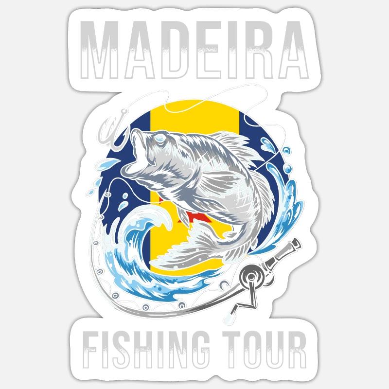 Excursion de pêche à Madère - Sticker taille S (10 x 10 cm) - blanc mat