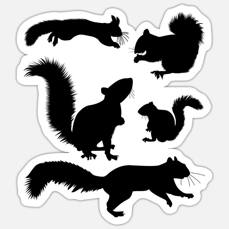 Eichhörnchen, niedlicher Eichhörnchen-Liebhaber, - Sticker Größe S (10 x 10 cm) - Mattweiß