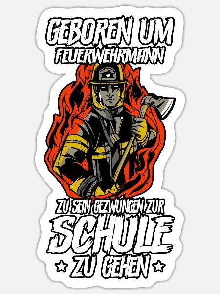 Feuerwehr Feuerwehrmann - Sticker Größe S (10 x 10 cm) - Mattweiß