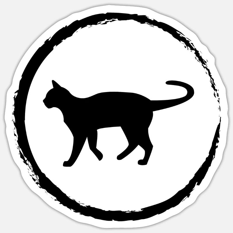 CRICLE ET CHAT - - Sticker taille S (10 x 10 cm) - blanc mat