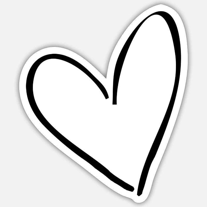 Structuration simple du cœur - Sticker taille S (10 x 10 cm) - blanc mat