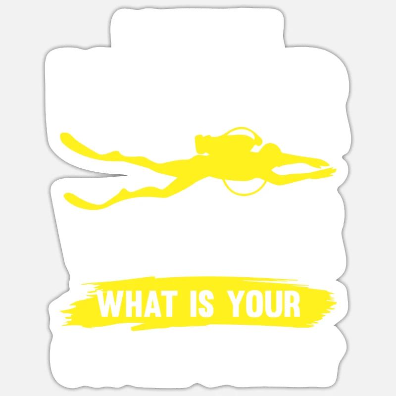 tauchen spruch - Sticker Größe S (10 x 10 cm) - Mattweiß