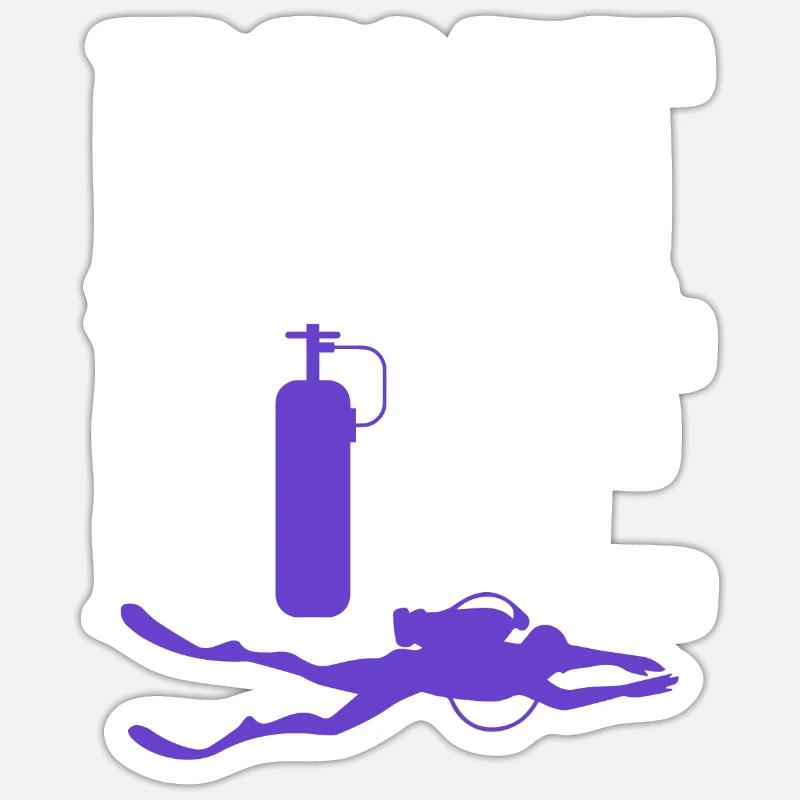 diving divers - Sticker size S (10 x 10 cm) - white matte