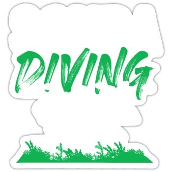 plongée sous-marine - Sticker taille S (10 x 10 cm) - blanc mat - Devant