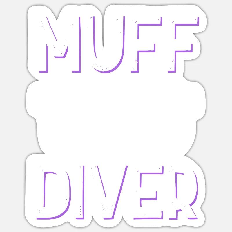 plongeur - Sticker taille S (10 x 10 cm) - blanc mat
