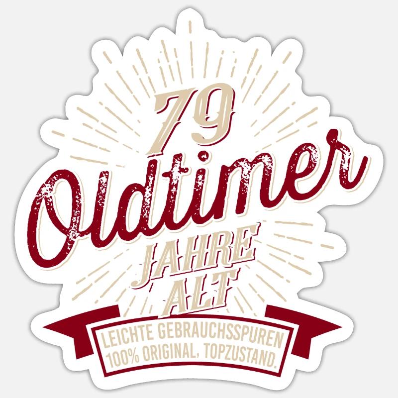 79. Geburtstag Oldtimer Sticker Größe S (10 x 10 cm)