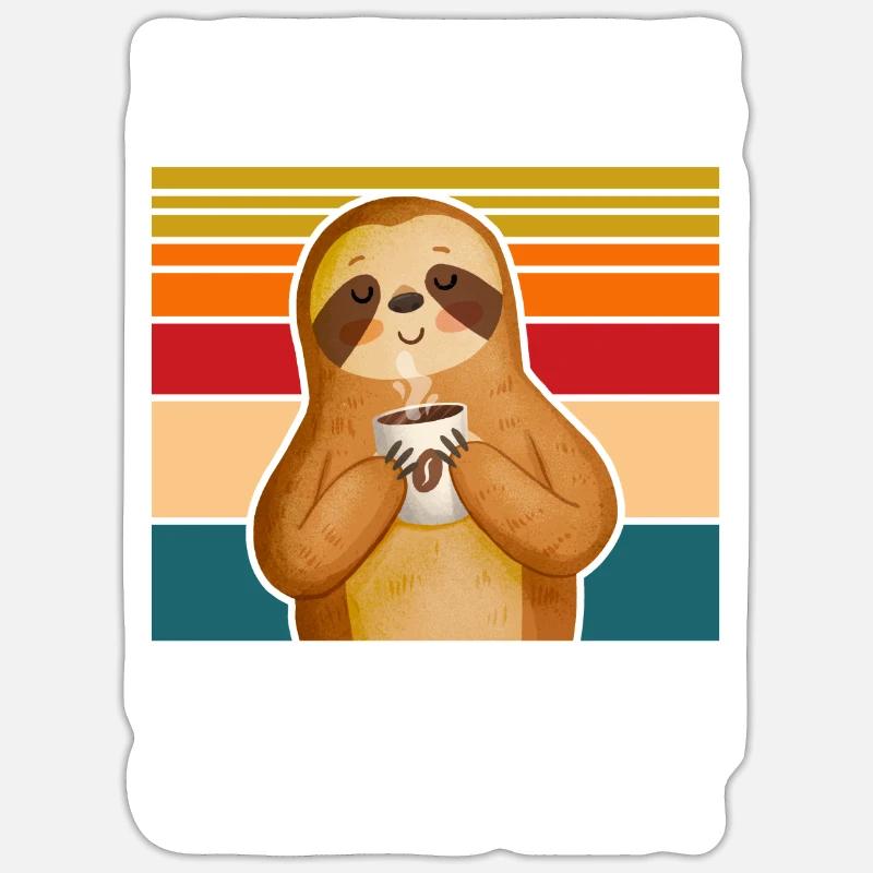 Faultier Sarkasmus Ironie Geschenk - Sticker Größe S (10 x 10 cm) - Mattweiß