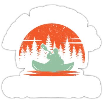 Der Fluss Ruft Paddel Im Freien Ruder - Sticker Größe S (10 x 10 cm) - Mattweiß - Vorne