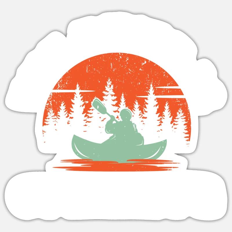 The river calls paddles in the open rudder Sticker size S (10 x 10 cm)