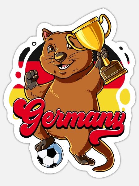 Deutschland Fußball - Sticker Größe S (10 x 10 cm) - Mattweiß