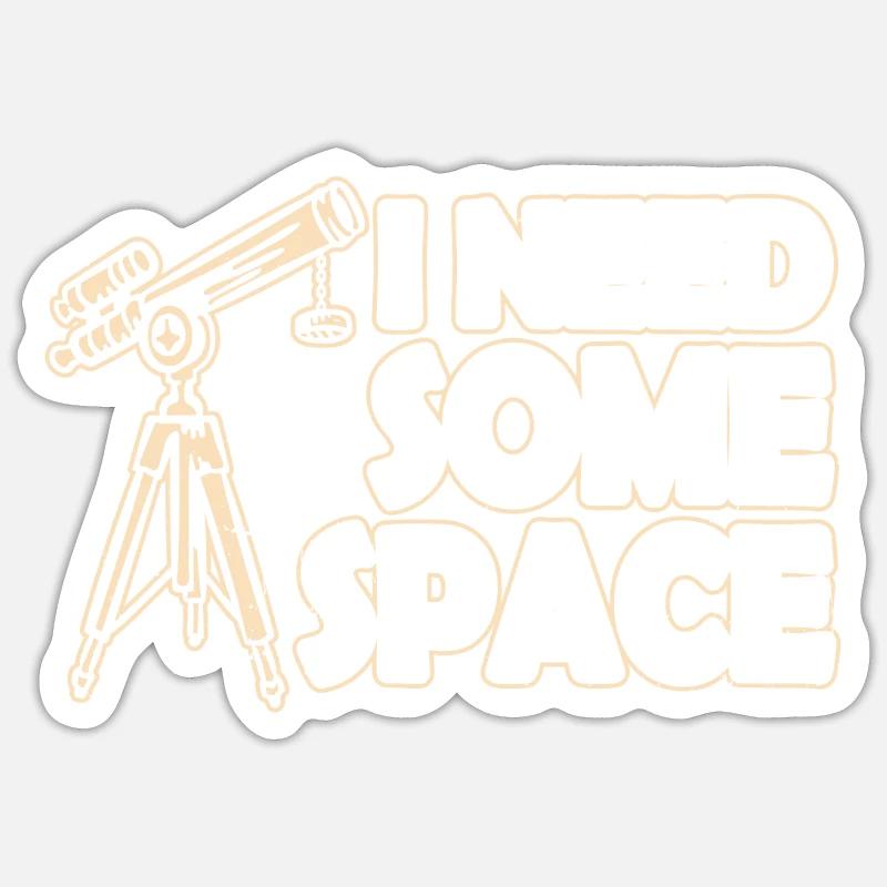 J’ai besoin d’un univers de télescope spatial - Sticker taille S (10 x 10 cm) - blanc mat