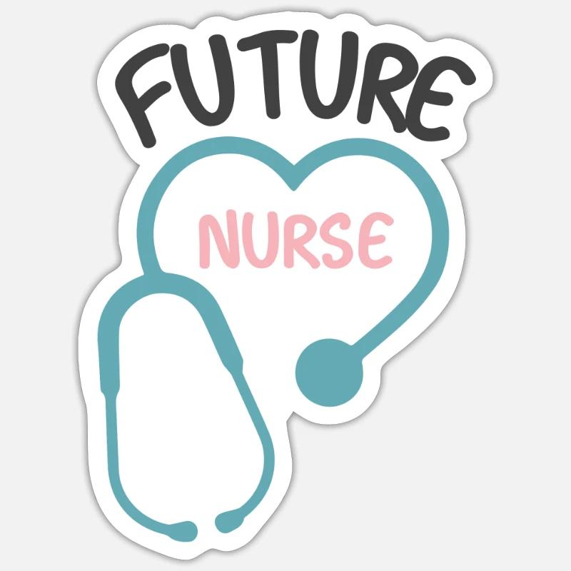 Future infirmière - Sticker taille S (10 x 10 cm) - blanc mat