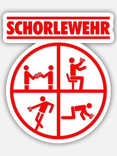 Schorlewehr Dubbeglas - Sticker Größe S (10 x 10 cm) - Mattweiß