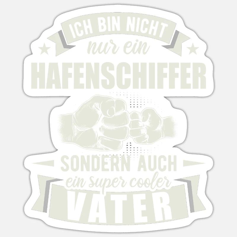 Hafenschiffer - Sticker Größe S (10 x 10 cm) - Mattweiß