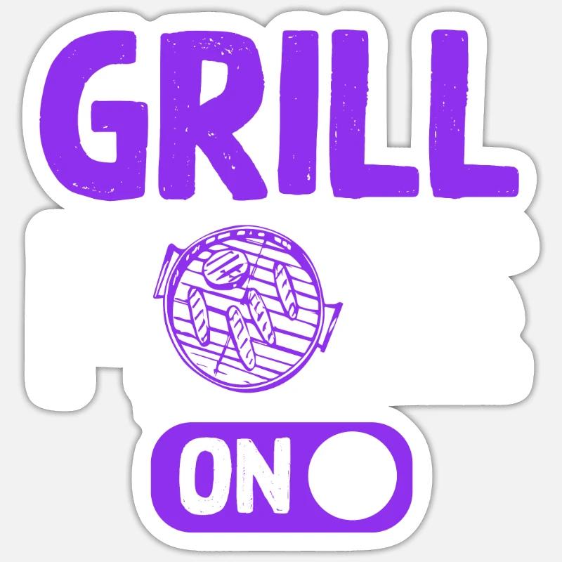 mode grill activé - Sticker taille S (10 x 10 cm) - blanc mat