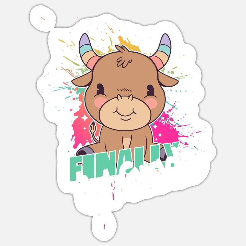 Finally 1st Grade, First Grader - Sticker Größe S (10 x 10 cm) - Mattweiß