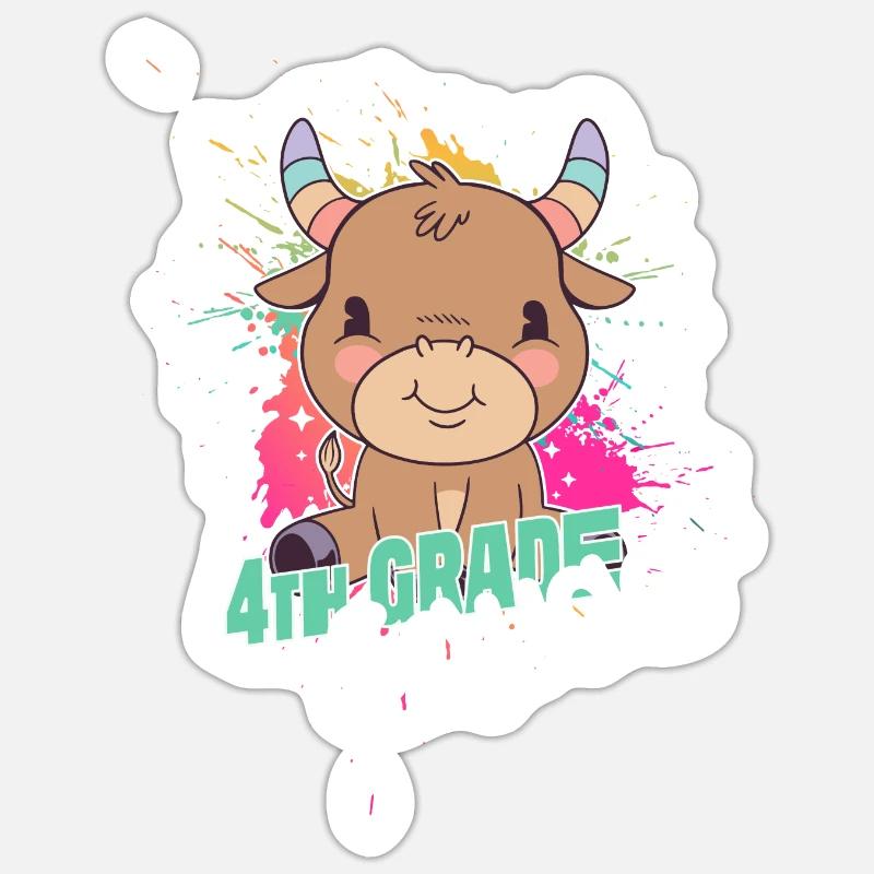 4th Grade Squad, Fourth Grader Sticker Größe S (10 x 10 cm)