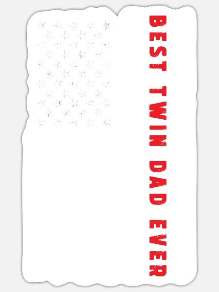 Bester Zwillingsvater Amerika USA Dad - Sticker Größe S (10 x 10 cm) - Mattweiß