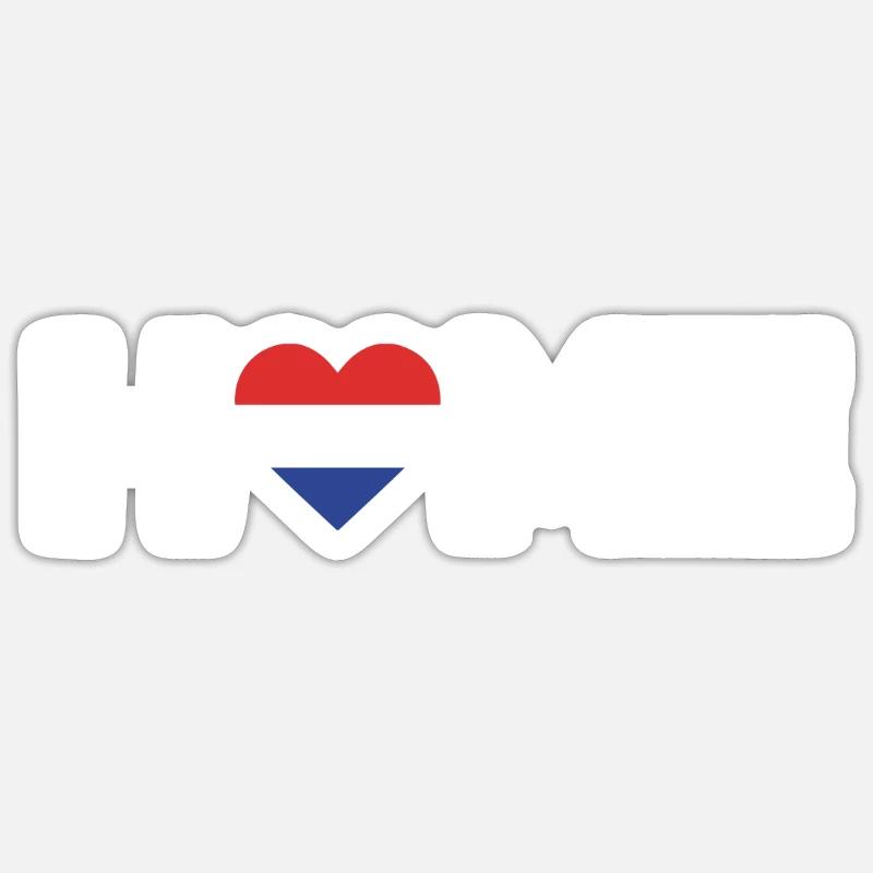 Pays-Bas Accueil Pays-Bas Drapeau - Sticker taille S (10 x 10 cm) - blanc mat