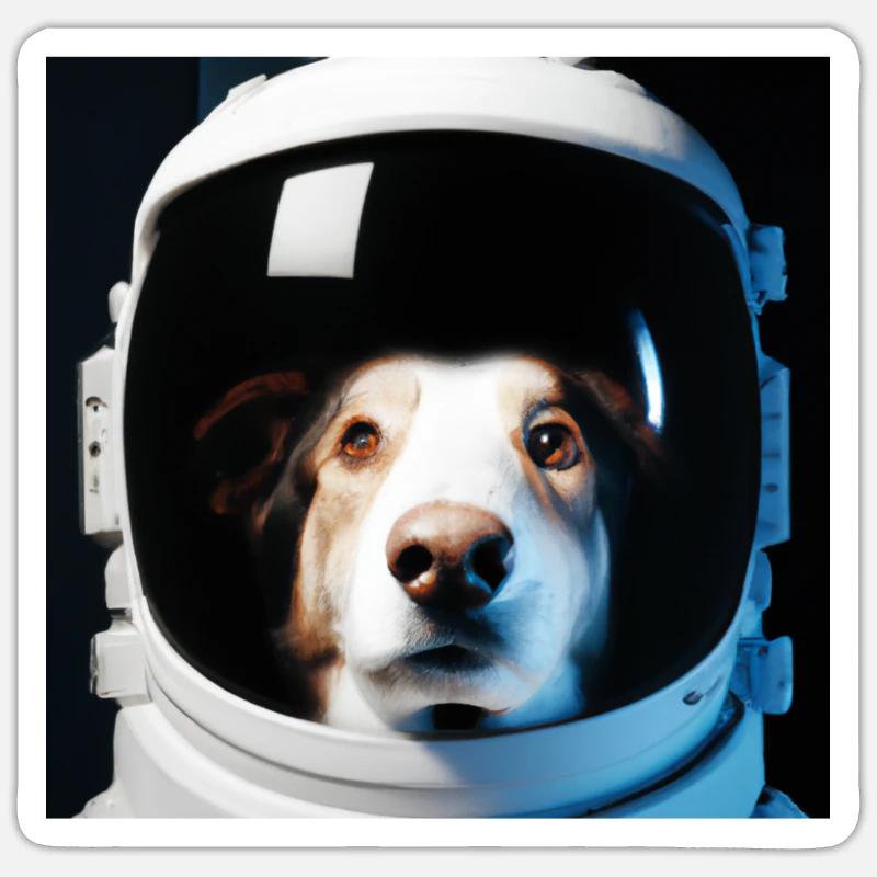 Chien dans l’espace Sticker taille S (10 x 10 cm)