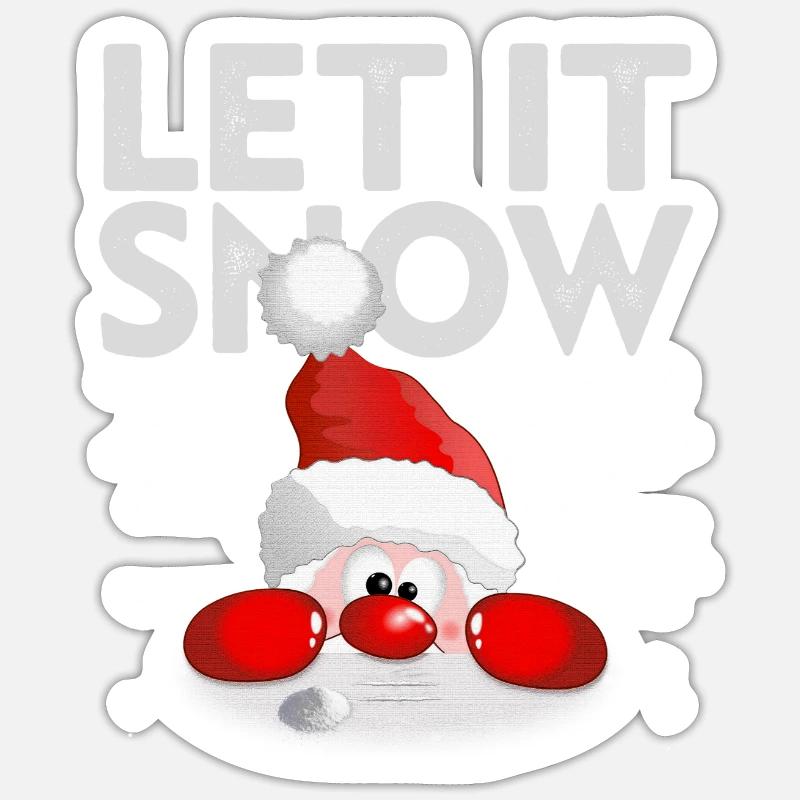 Joyeux Noël Noël Noël Père Noël - Sticker taille S (10 x 10 cm) - blanc mat