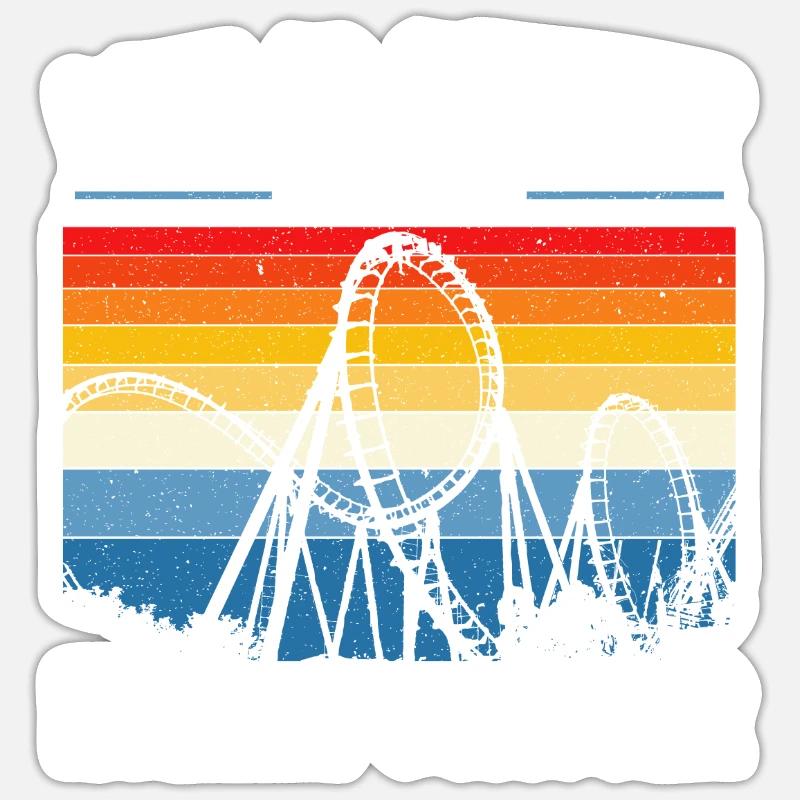 Das Leben ist besser auf einer Achterbahn-Achterbahn - Sticker Größe S (10 x 10 cm) - Mattweiß