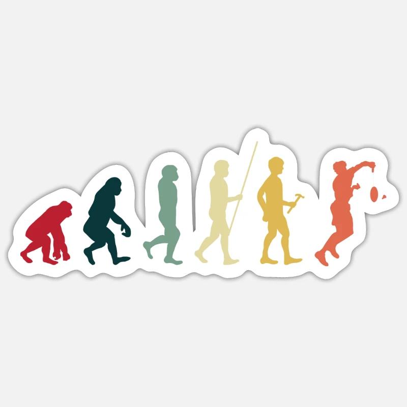 Badminton Evolution - Sticker Größe S (10 x 10 cm) - Mattweiß