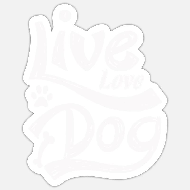 Leben Liebe Hunde - Sticker Größe S (10 x 10 cm) - Mattweiß