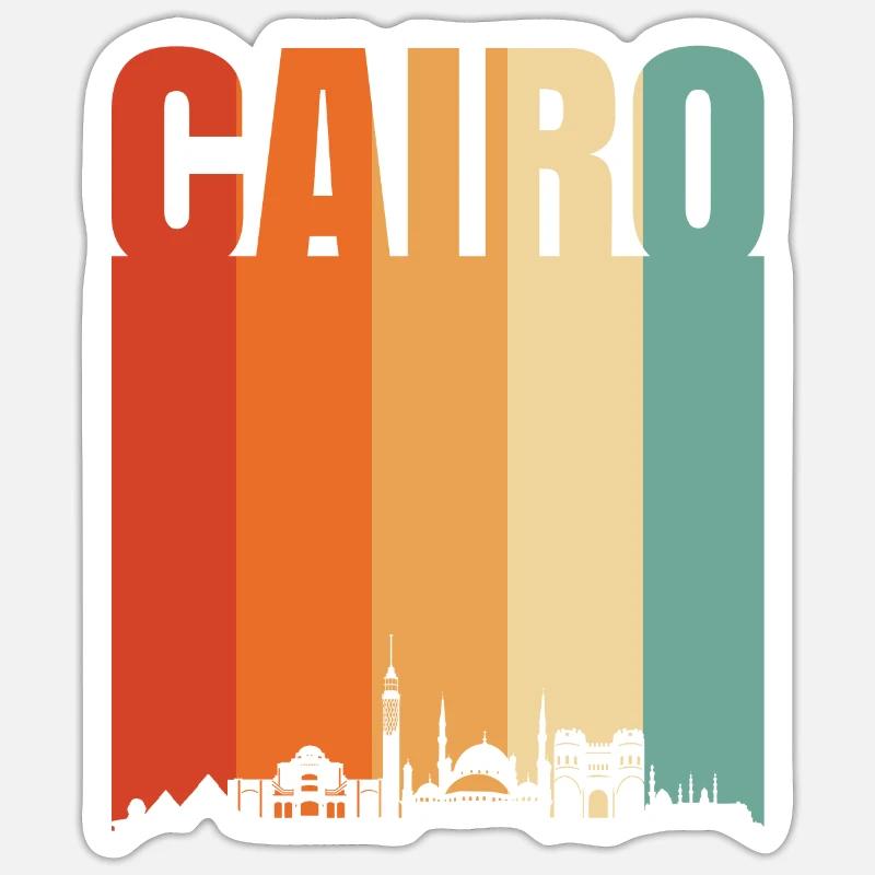 Le Caire - Sticker taille S (10 x 10 cm) - blanc mat