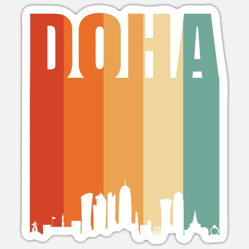 Doha - Sticker taille S (10 x 10 cm) - blanc mat