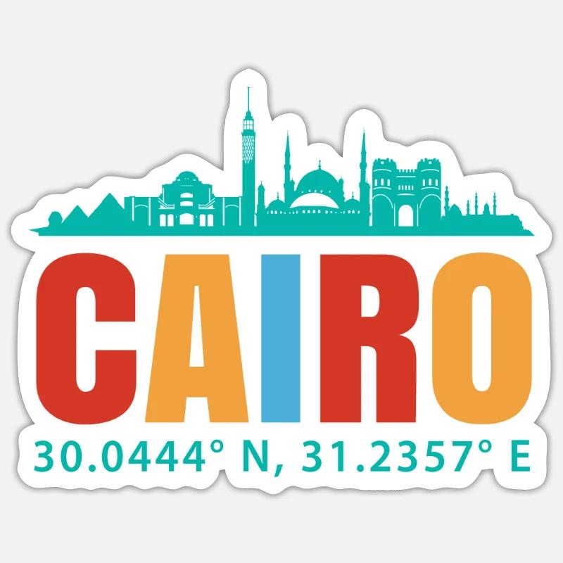 Le Caire - Sticker taille S (10 x 10 cm) - blanc mat