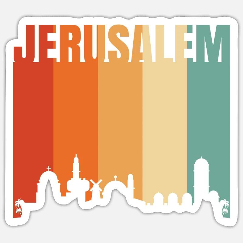 Jérusalem - Sticker taille S (10 x 10 cm) - blanc mat
